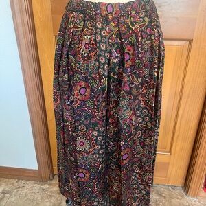 VTG 80’s Maxi Flowy Floral Paisley Women's Skirt Elastic Waistband Sz 8